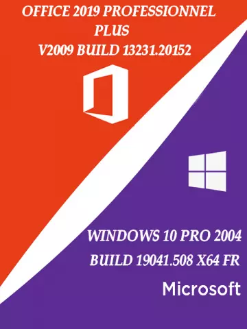 WINDOWS 10 PRO 2004 19041.508 X64 FR & MICROSOFT OFFICE v2009 13231.20152